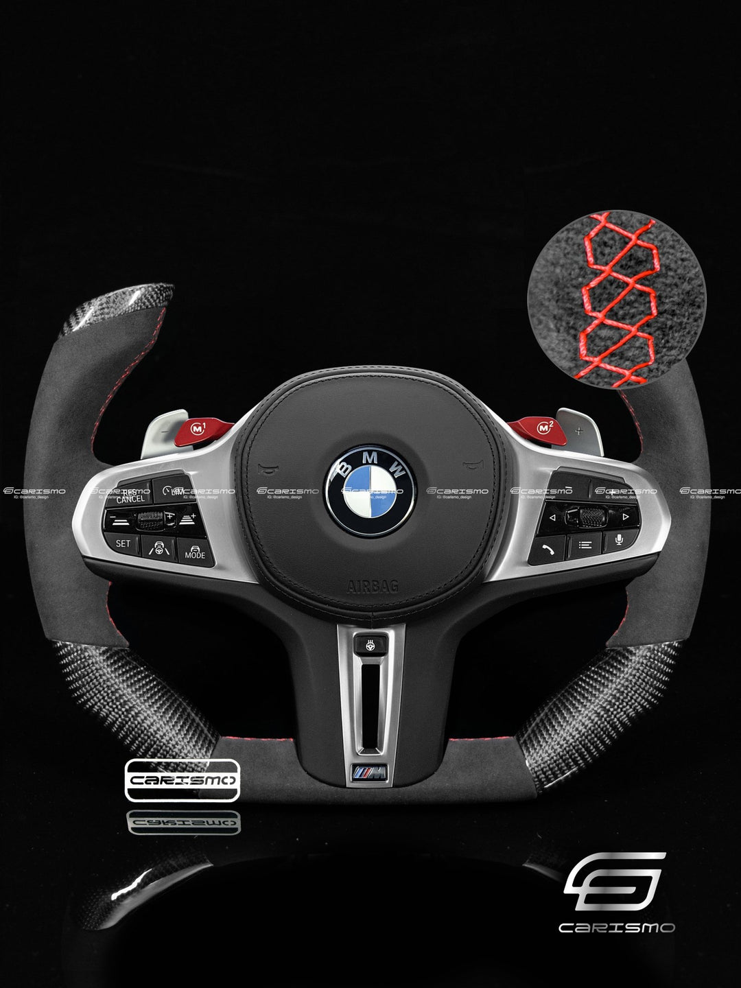 Carismo Steering Wheel For BMW 3 Series (G20) / M3 (G80) - F1 Competition - Gloss Carbon - Alcantara - Carismo