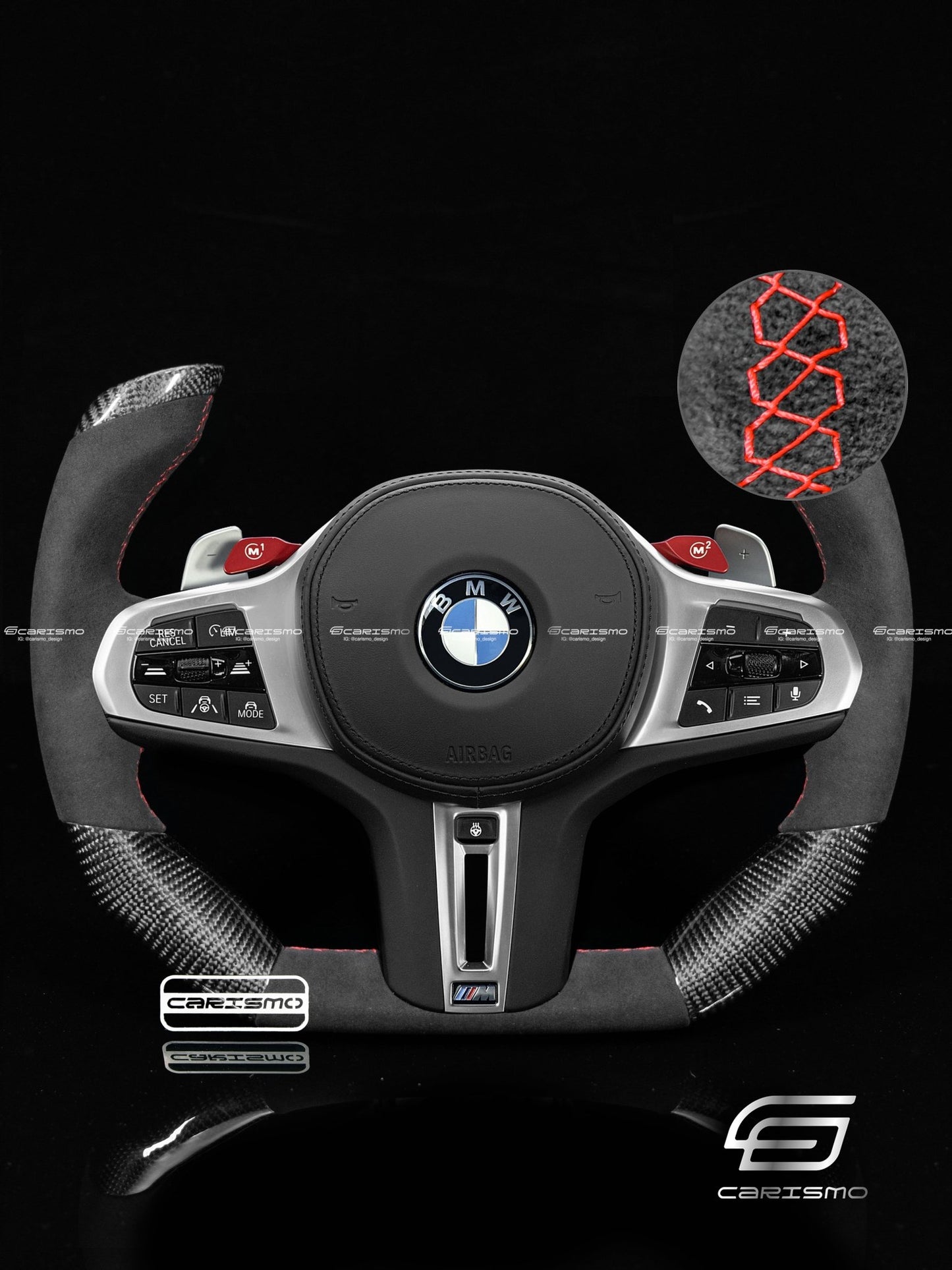 Carismo Steering Wheel For BMW 3 Series (G20) / M3 (G80) - F1 Competition - Gloss Carbon - Alcantara - Carismo