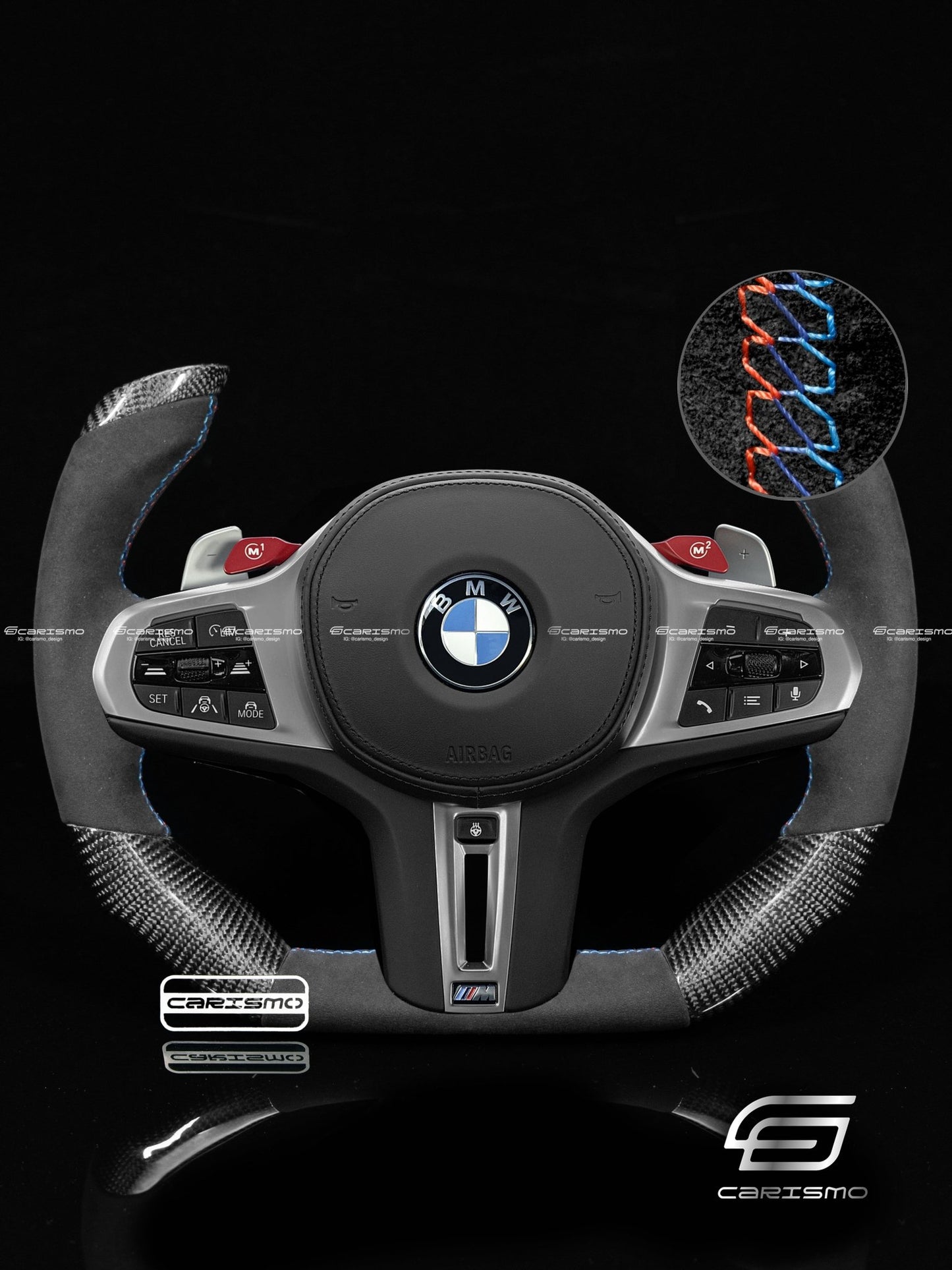 Carismo Steering Wheel For BMW 3 Series (G20) / M3 (G80) - F1 Competition - Gloss Carbon - Alcantara - Carismo