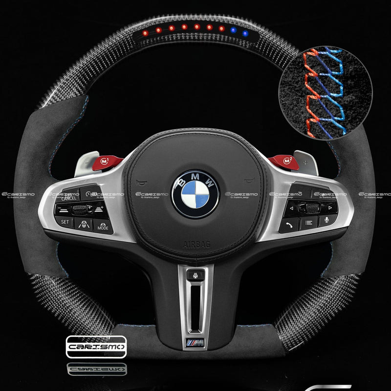 Carismo Steering Wheel For BMW G-Series (M Performance Wheels) - Sequential RPM LED - Gloss Carbon - Alcantara-Collection