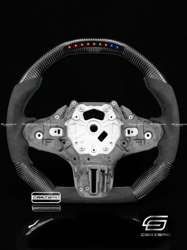 Carismo Steering Wheel For BMW 3 Series (G20) / M3 (G80) - Sequential RPM LED - Gloss Carbon - Alcantara - Carismo