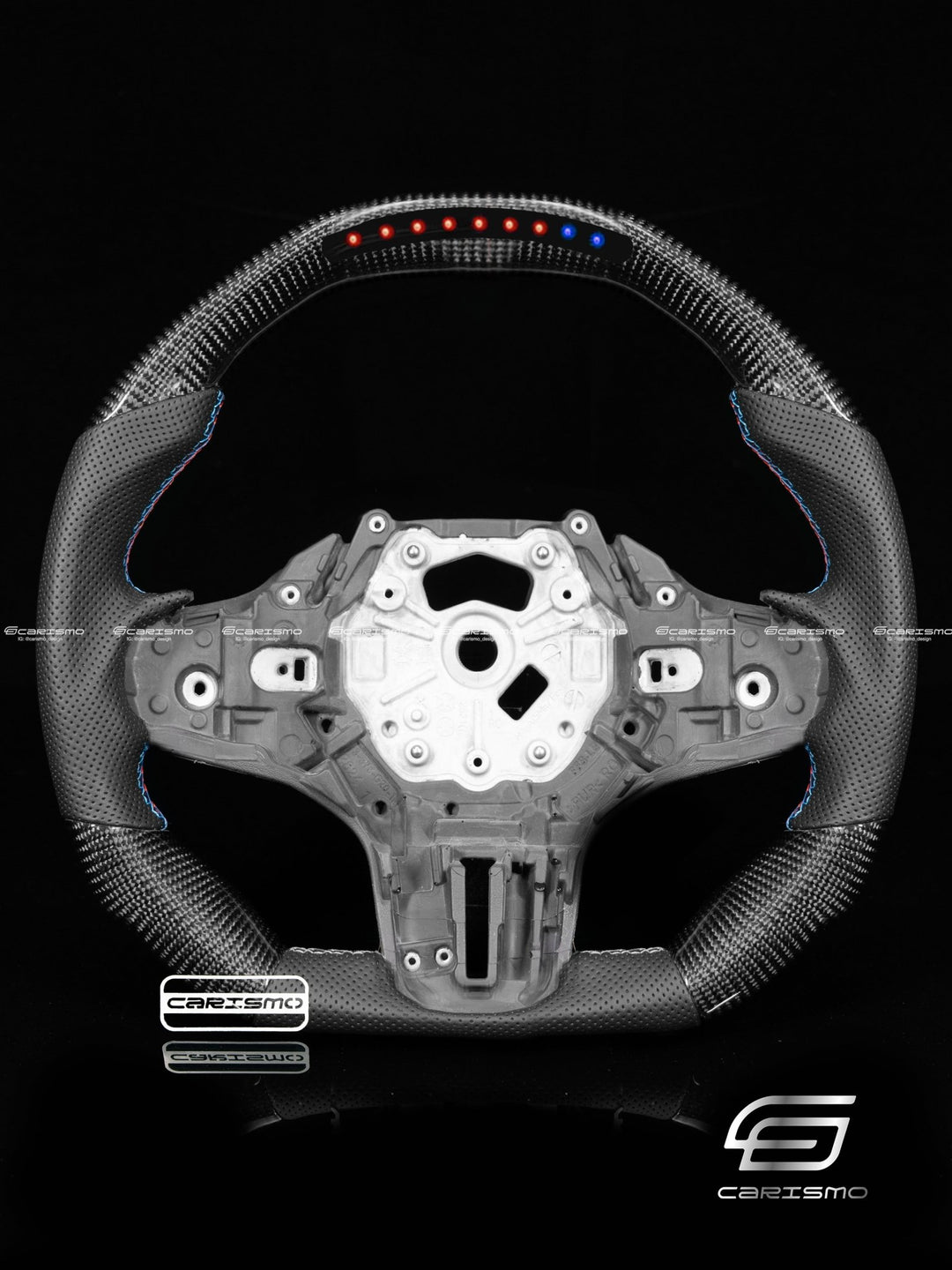 Carismo Steering Wheel For BMW 3 Series (G20) / M3 (G80) - Sequential RPM LED - Gloss Carbon - Perforated Leather - Carismo