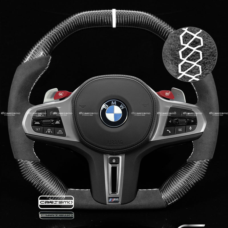 Carismo Steering Wheel For BMW G-Series (M Performance Wheels) - Signature - Gloss Carbon - Alcantara-Collection