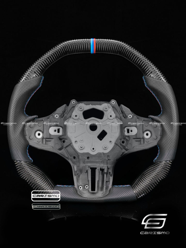 Carismo Steering Wheel For BMW 3 Series (G20) / M3 (G80) - Signature (Heated) - Gloss Carbon - Perforated Leather - Carismo