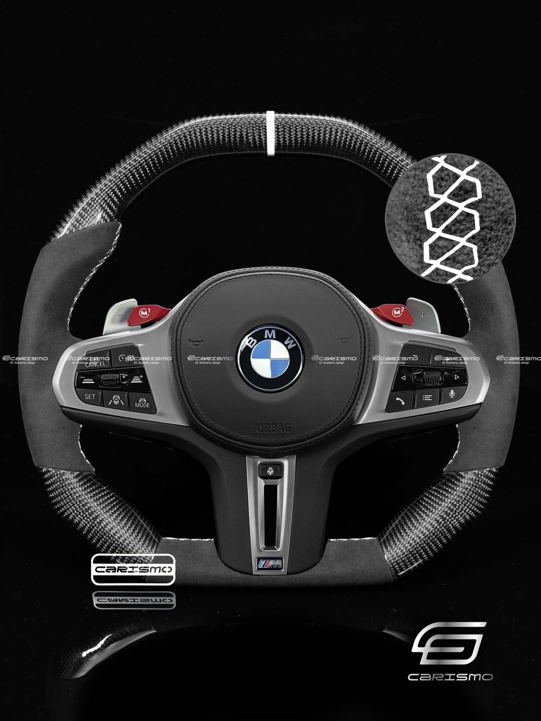 Carismo Steering Wheel For BMW 5 Series (G30) / M5 (F90) - Signature - Gloss Carbon - Alcantara - Carismo