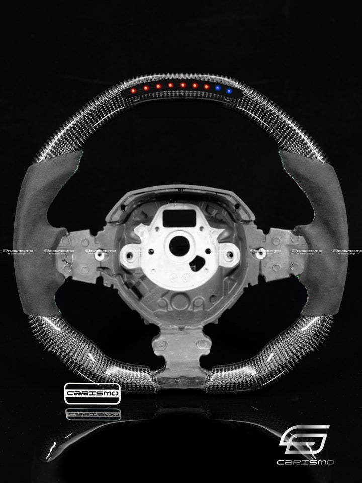 Carismo Steering Wheel For Lamborghini Aventador - Sequential RPM LED - Gloss Carbon - Alcantara - Carismo