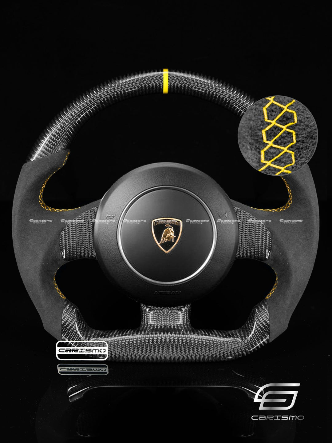 Carismo Steering Wheel For Lamborghini Gallardo - Sport - Gloss Carbon - Alcantara - Carismo