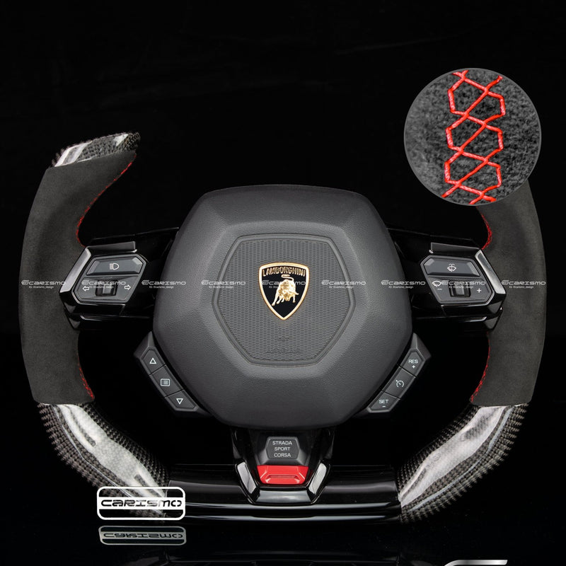 Carismo Steering Wheel For Lamborghini Huracan - F1 Competition - Gloss Carbon - Alcantara-Collection