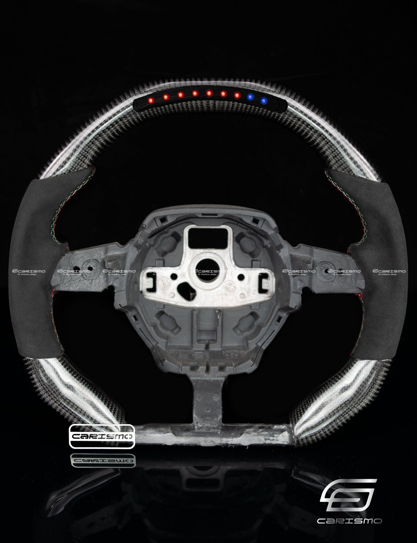 Carismo Steering Wheel For Lamborghini Huracan - Sequential RPM LED - Gloss Carbon - Alcantara - Carismo