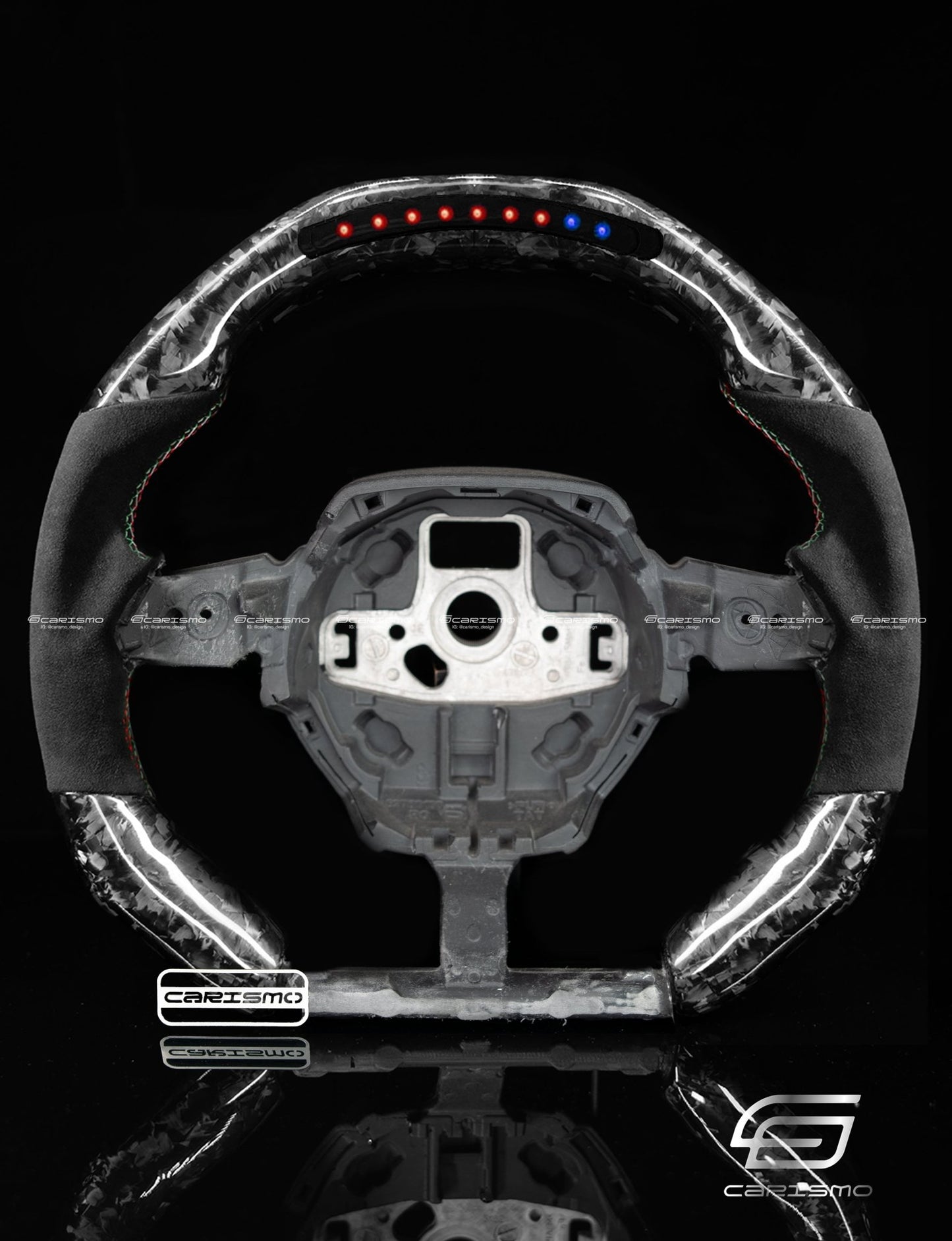 Carismo Steering Wheel For Lamborghini Huracan - Sequential RPM LED - Gloss Forged Carbon - Alcantara - Carismo
