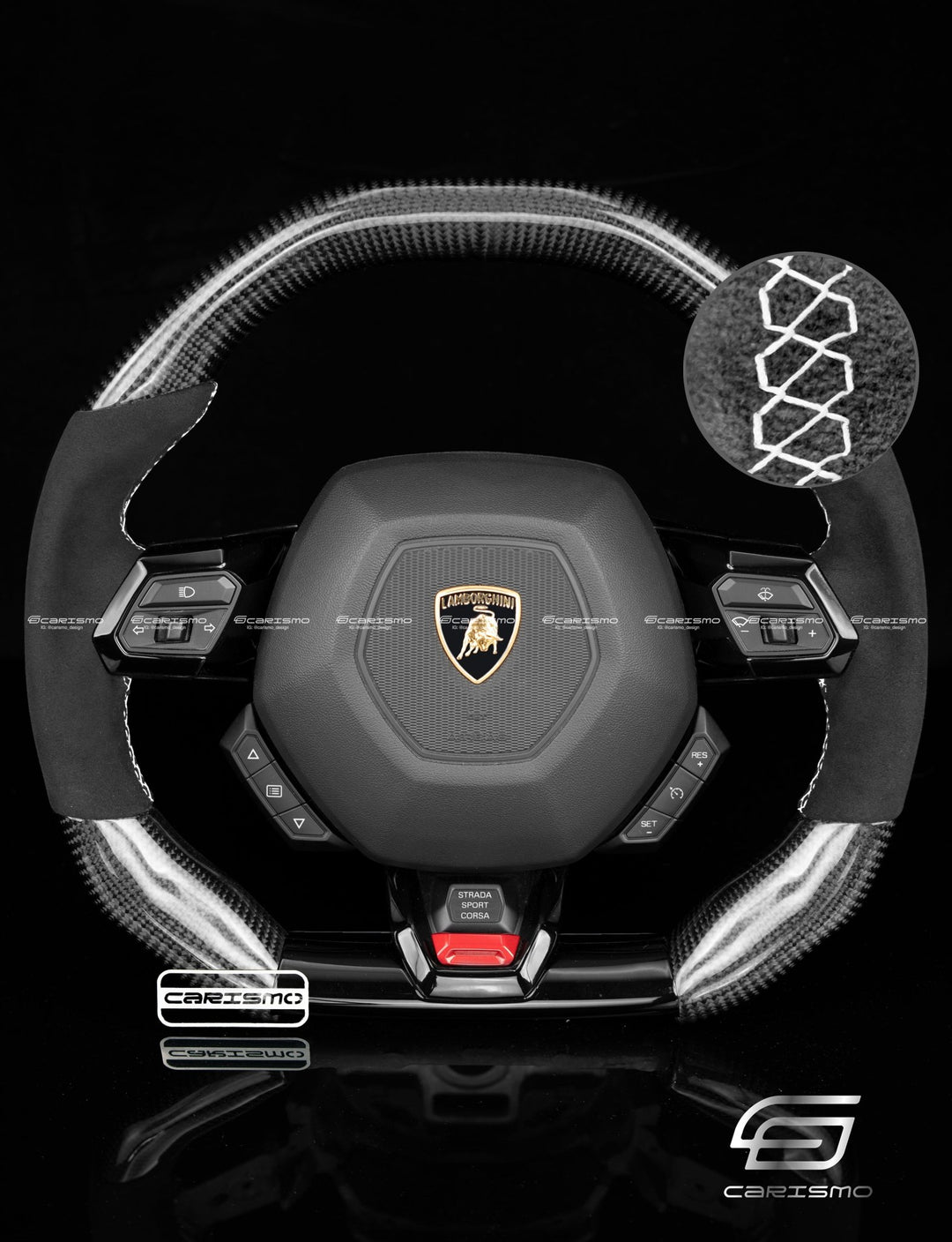 Carismo Steering Wheel For Lamborghini Huracan - Signature - Gloss Carbon - Alcantara - Carismo