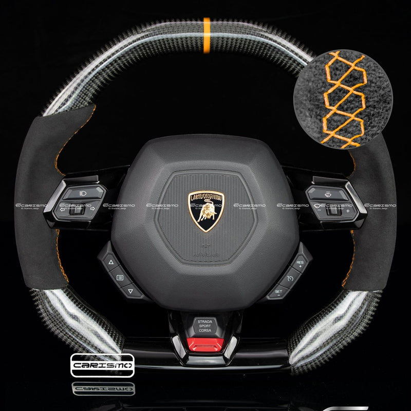 Carismo Steering Wheel For Lamborghini Huracan - Signature - Gloss Carbon - Alcantara-Collection