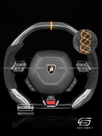 Carismo Steering Wheel For Lamborghini Huracan - Signature - Gloss Carbon - Alcantara - Carismo