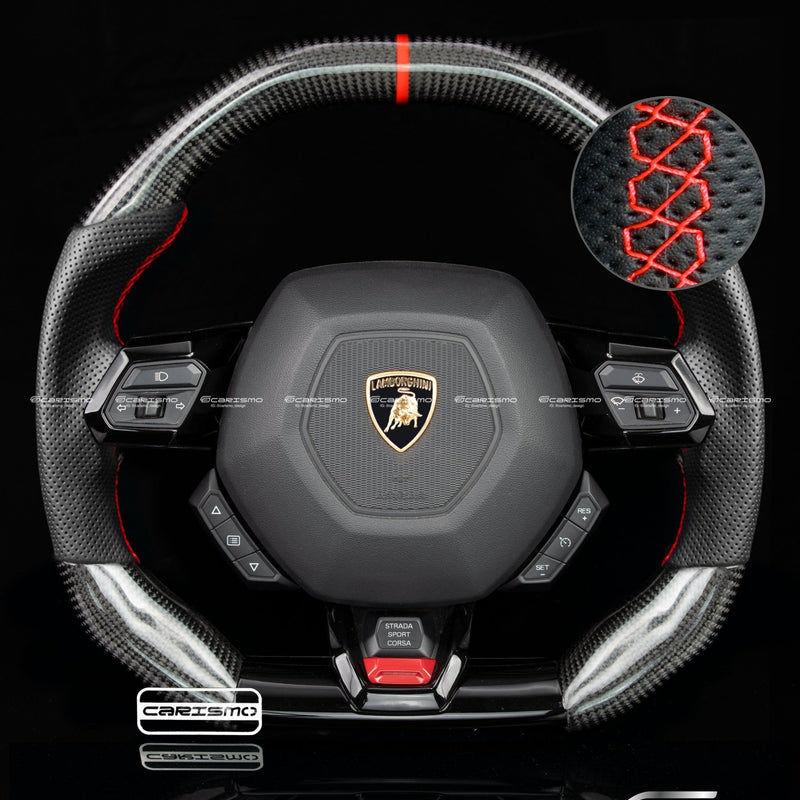 Carismo Steering Wheel For Lamborghini Huracan - Signature - Gloss Carbon - Perforated Leather-Collection