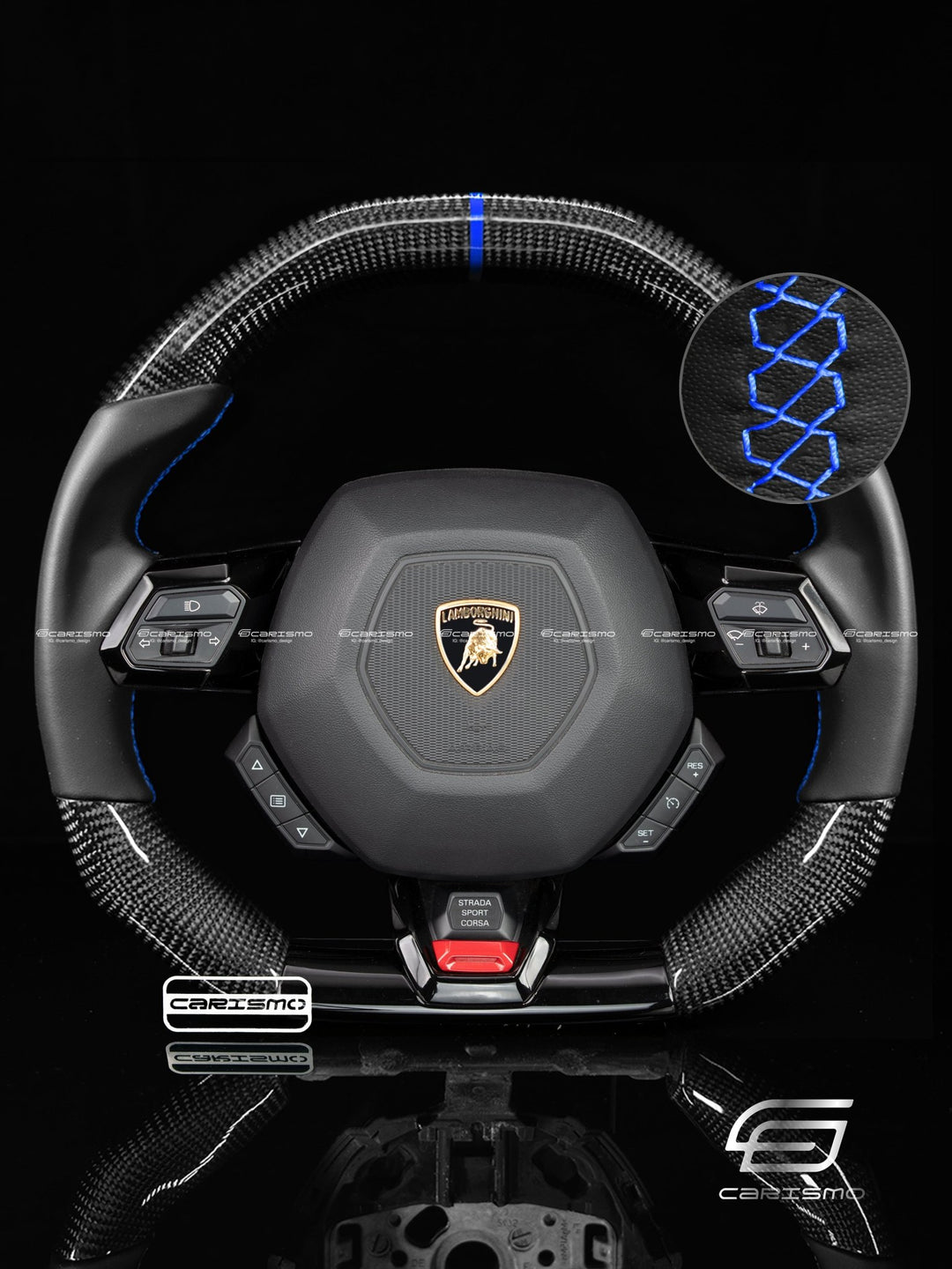 Carismo Steering Wheel For Lamborghini Huracan - Signature - Gloss Carbon - Smooth Leather - Carismo