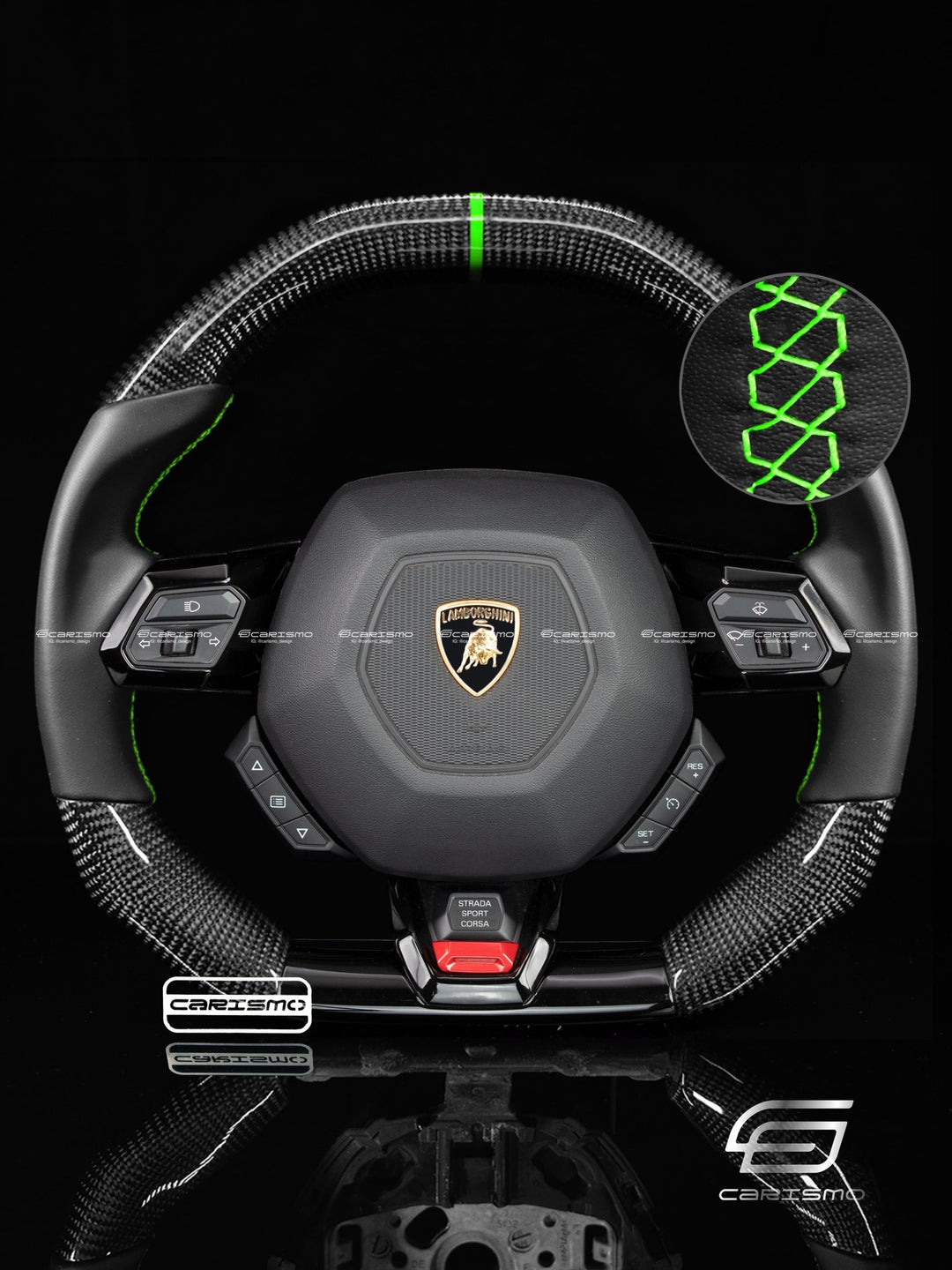 Carismo Steering Wheel For Lamborghini Huracan - Signature - Gloss Carbon - Smooth Leather - Carismo