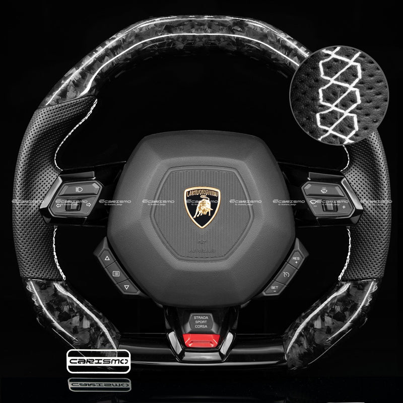 Carismo Steering Wheel For Lamborghini Huracan - Signature - Gloss Forged Carbon - Perforated Leather-Collection