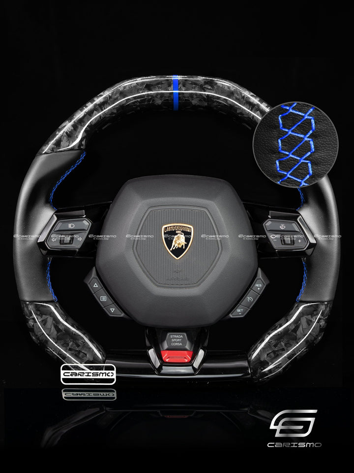 Carismo Steering Wheel For Lamborghini Huracan - Signature - Gloss Forged Carbon - Smooth Leather - Carismo