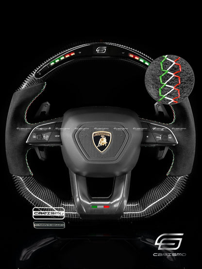 Carismo Steering Wheel For Lamborghini Urus - Classic RPM LED - Gloss Carbon - Alcantara - Carismo