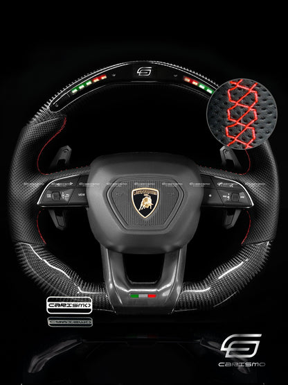 Carismo Steering Wheel For Lamborghini Urus - Classic RPM LED - Gloss Carbon - Perforated Leather - Carismo