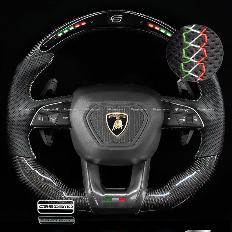 Carismo Steering Wheel For Lamborghini Urus - Classic RPM LED - Gloss Carbon - Perforated Leather-Collection
