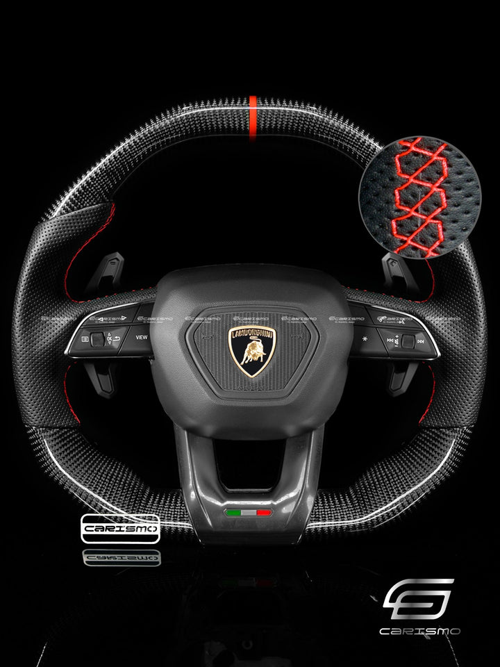 Carismo Steering Wheel For Lamborghini Urus - Signature - Gloss Carbon - Perforated Leather - Carismo