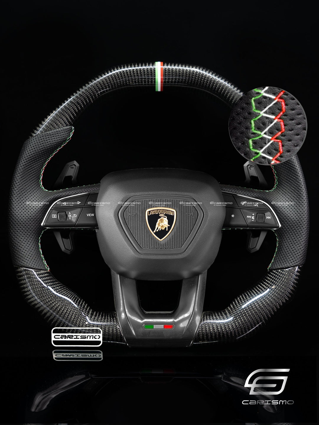 Carismo Steering Wheel For Lamborghini Urus - Signature - Gloss Carbon - Perforated Leather - Carismo