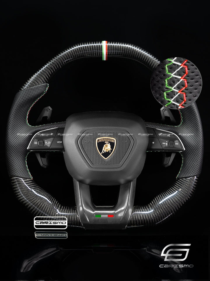 Carismo Steering Wheel For Lamborghini Urus - Signature - Gloss Carbon - Perforated Leather - Carismo