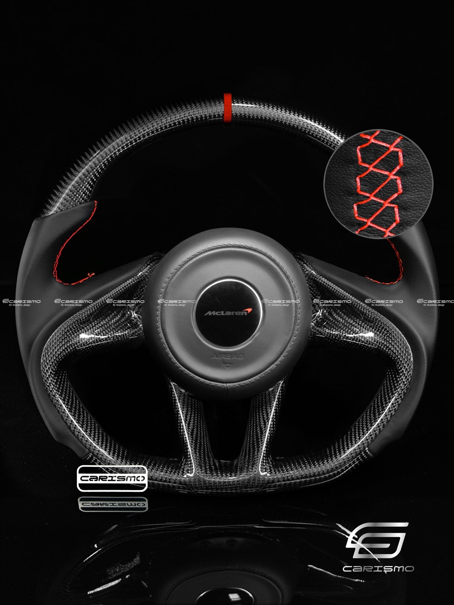 Carismo Steering Wheel For McLaren 720S / 765LT - Super Series Wheel - Sport - Gloss Carbon - Smooth Leather - Carismo
