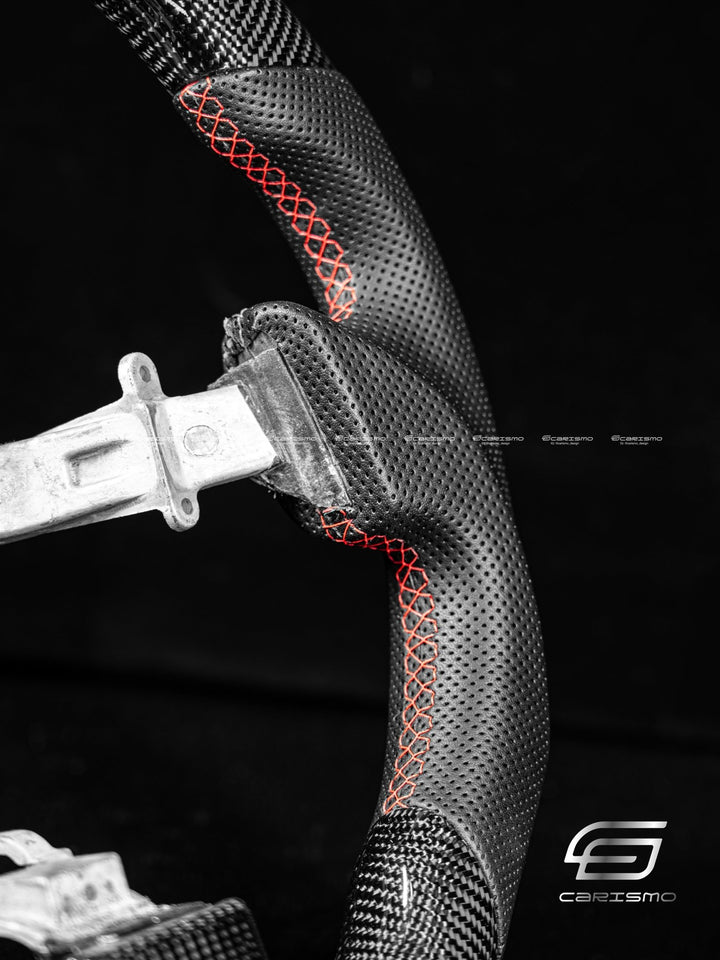 Carismo Steering Wheel For Mercedes/AMG C-Class / C 63 S (2020 Wheel with AMG Drive Unit) - Sport - Gloss Carbon - Perforated Leather - Carismo