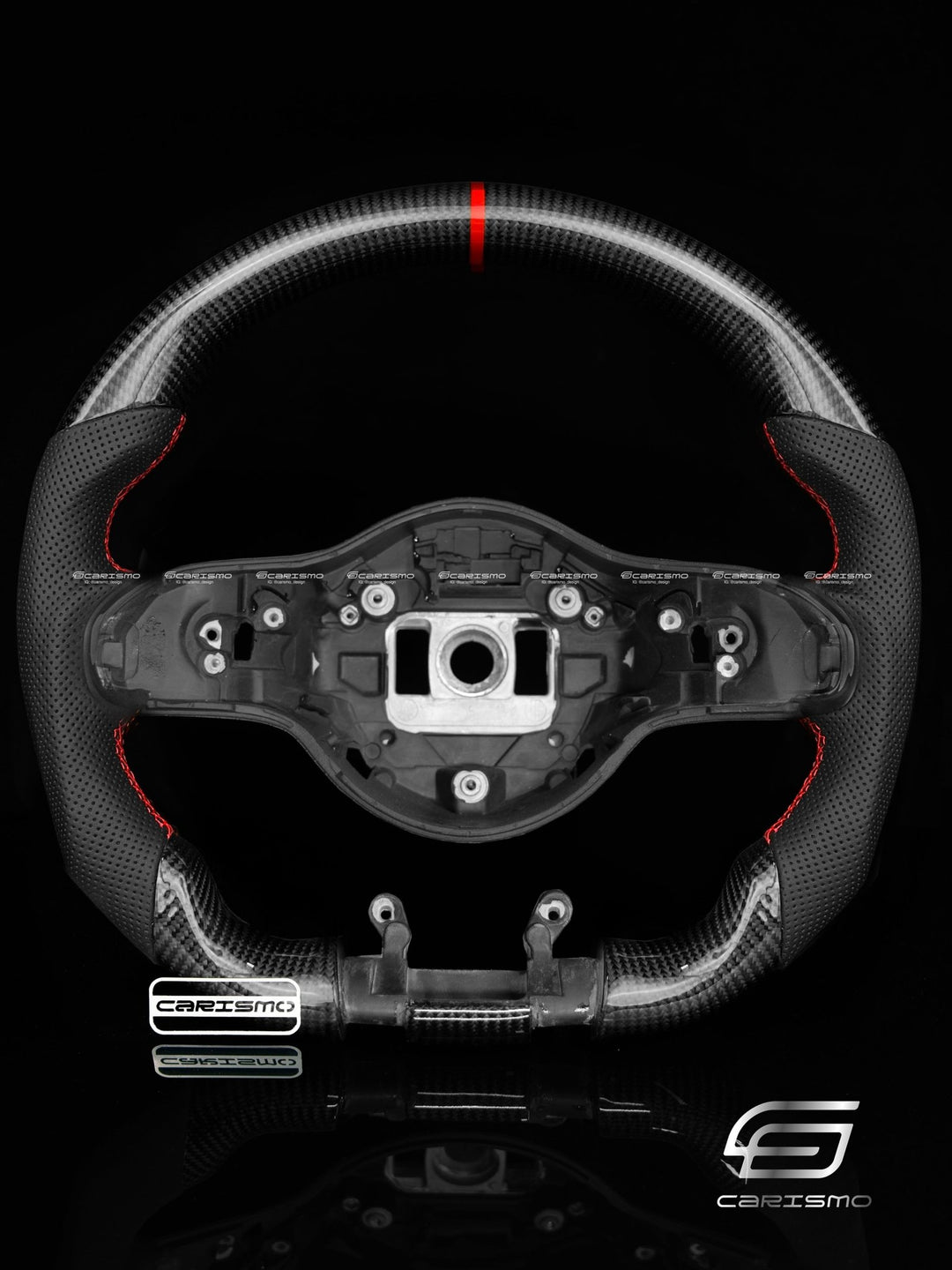 Carismo Steering Wheel For Mercedes/AMG C-Class / C 63 S (2020 Wheel with AMG Drive Unit) - Sport - Gloss Carbon - Perforated Leather - Carismo
