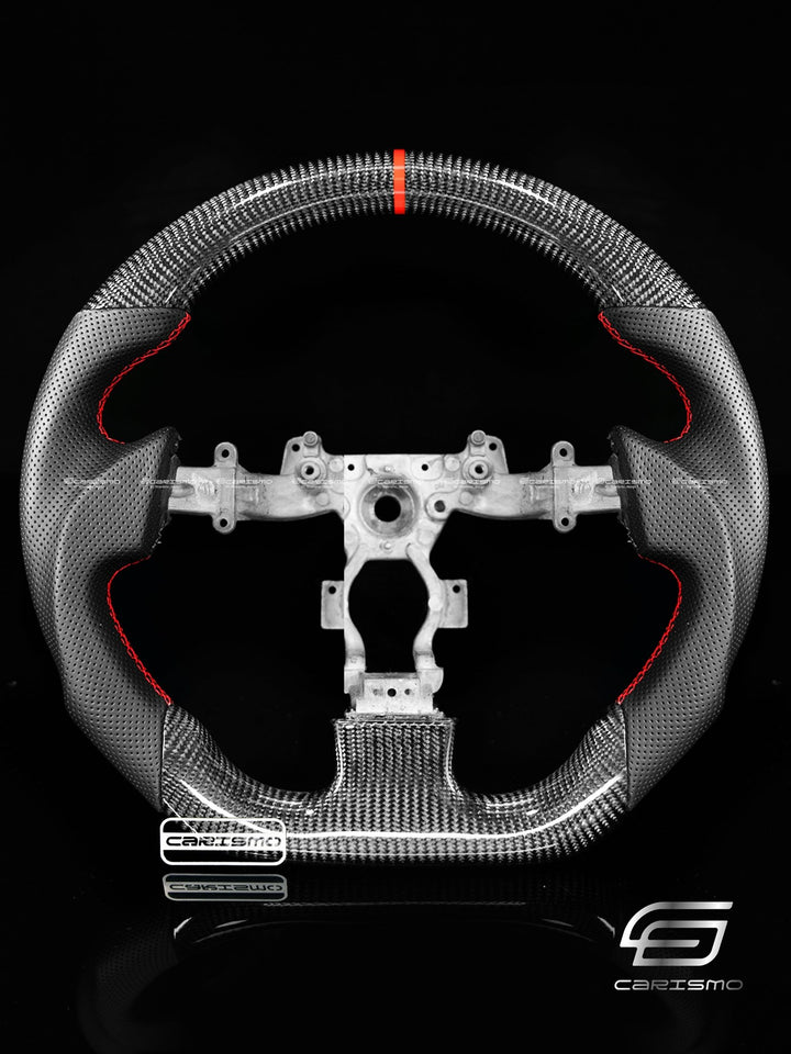 Carismo Steering Wheel For Nissan GT-R (R35 CBA & DBA) - Sport - Gloss Carbon - Perforated Leather - Carismo