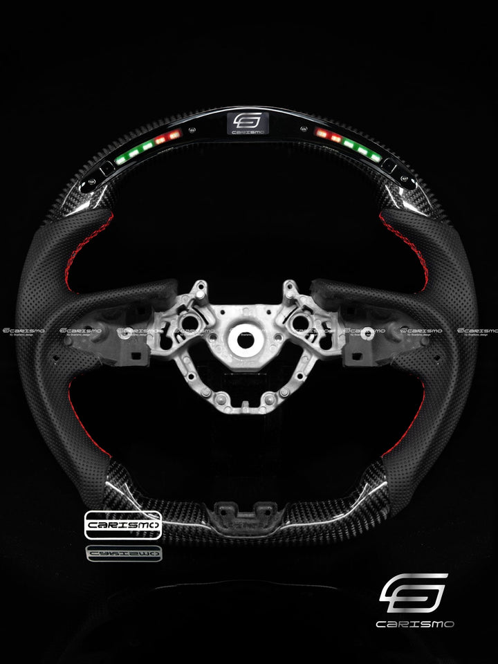 Carismo Steering Wheel For Nissan GT-R (R35 EBA) - Classic RPM LED - Gloss Carbon - Perforated Leather - Carismo