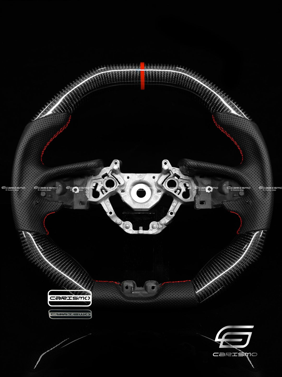 Carismo Steering Wheel For Nissan GT-R (R35 EBA) - Signature - Gloss Carbon - Perforated Leather - Carismo