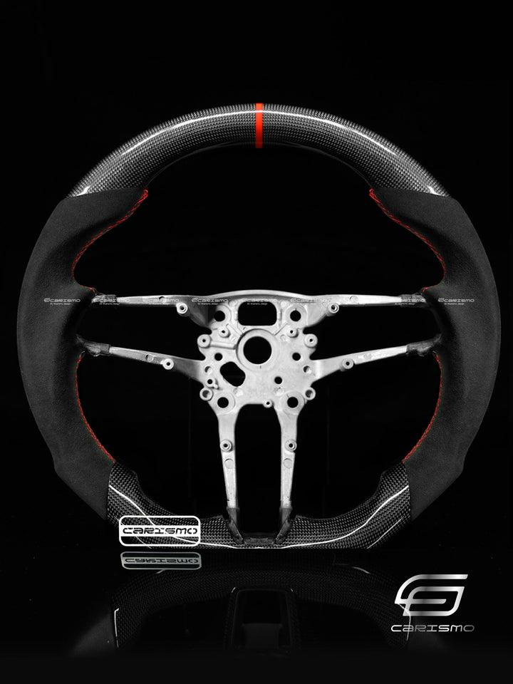 Carismo Steering Wheel For Porsche 911 (992) - Sport - Gloss Plain Carbon - Alcantara - Carismo