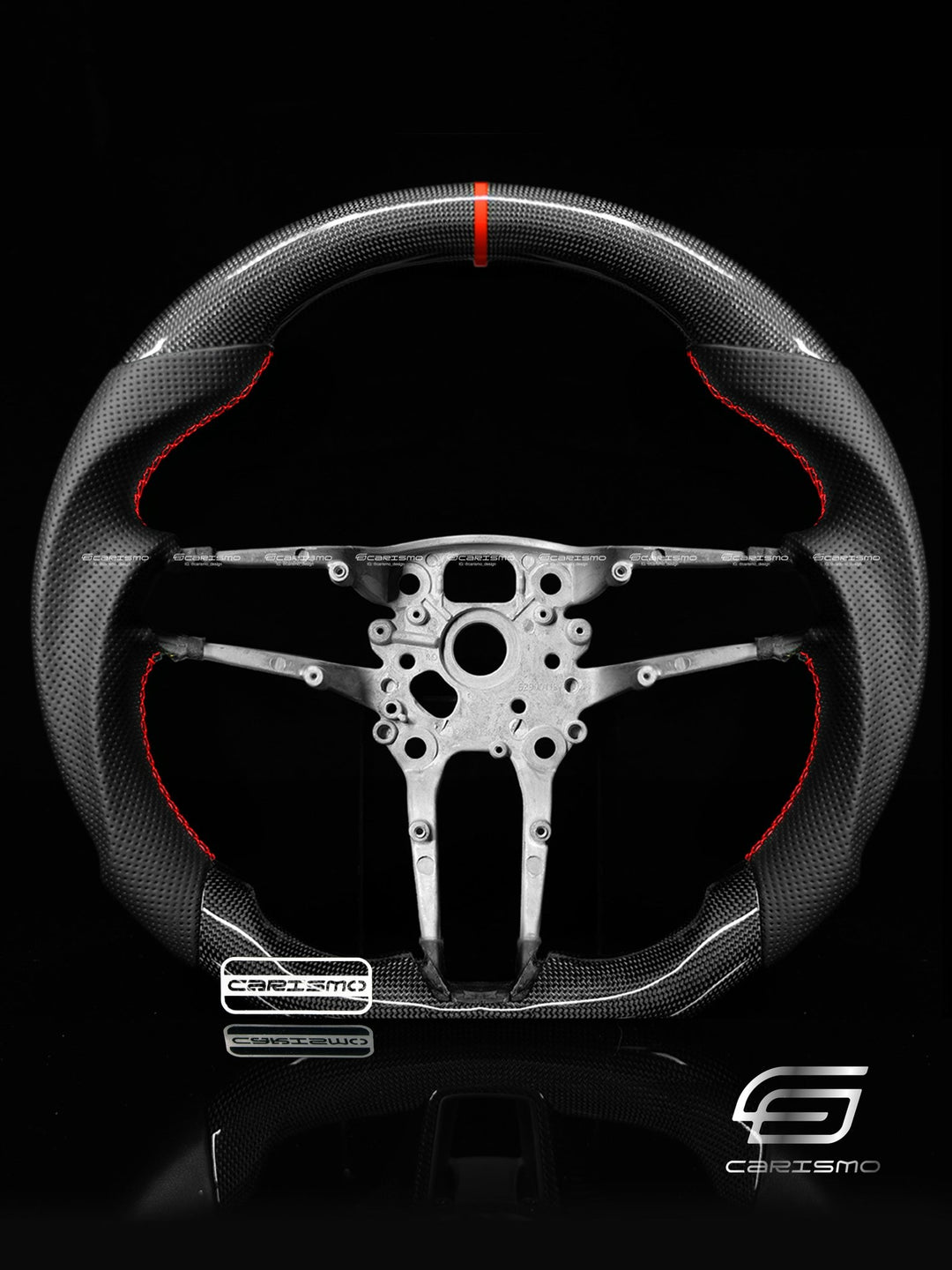 Carismo Steering Wheel For Porsche 911 (992) - Sport - Gloss Plain Carbon - Perforated Leather - Carismo